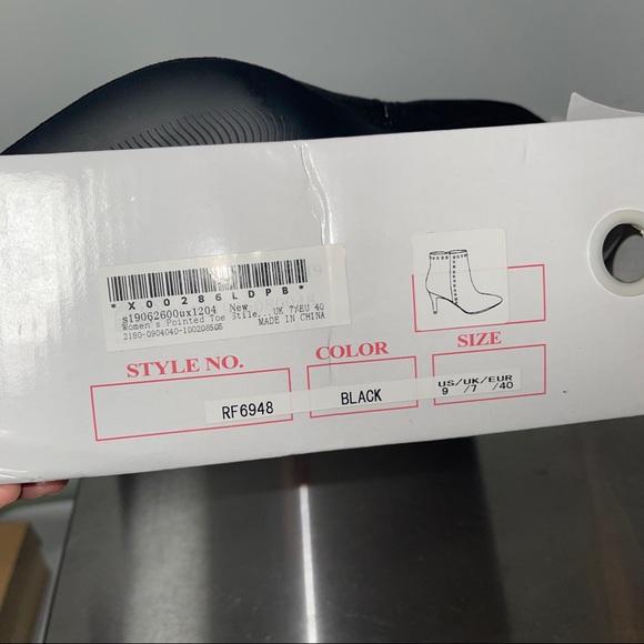 Allegra K Pointed Toe Stiletto Black Ankle Bootie - Picture 7 of 10